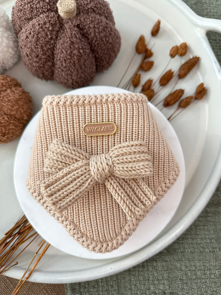 Chunky Knit Autumn Bow Bandana