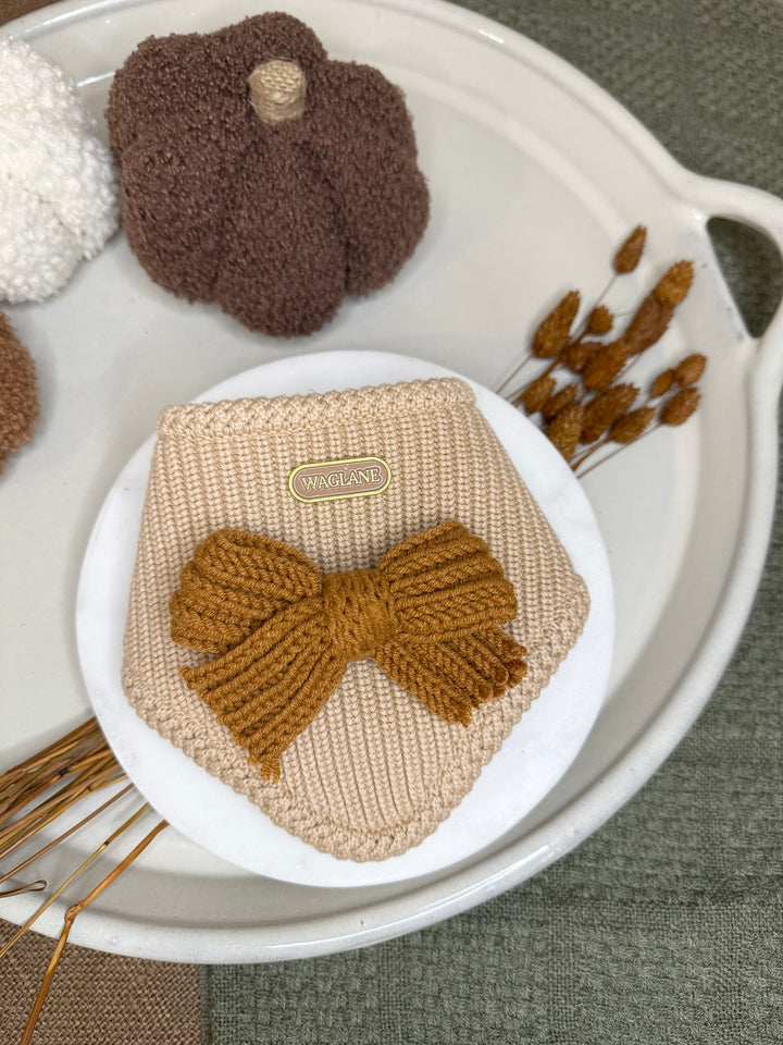 Chunky Knit Autumn Bow Bandana