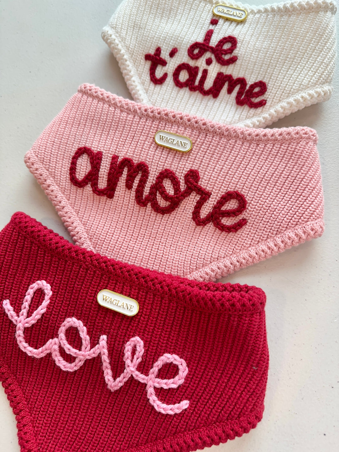 The WAGLANE™ Conversation Heart Hand-Embroidered Bandana