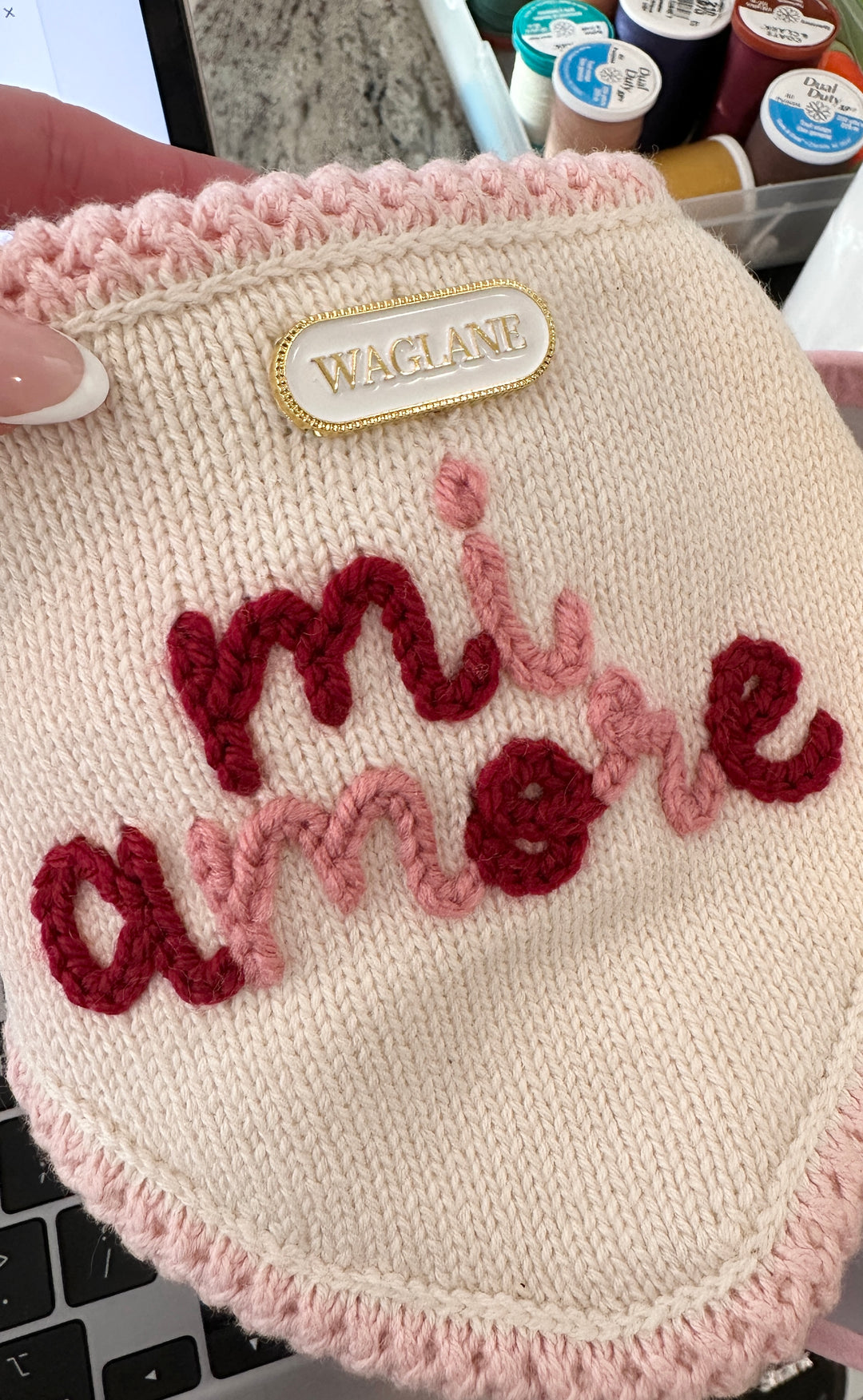 Custom Hand-Embroidered Pastel Bandana