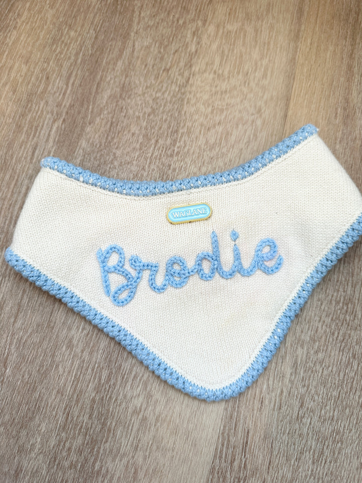 Custom Hand-Embroidered Pastel Bandana